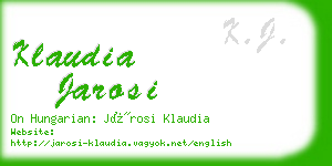 klaudia jarosi business card